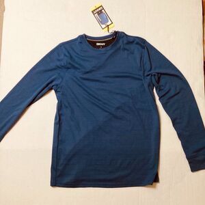 DKNY Men's Blue Moisture Wicking Long Sleeve Pullover Shirt Small